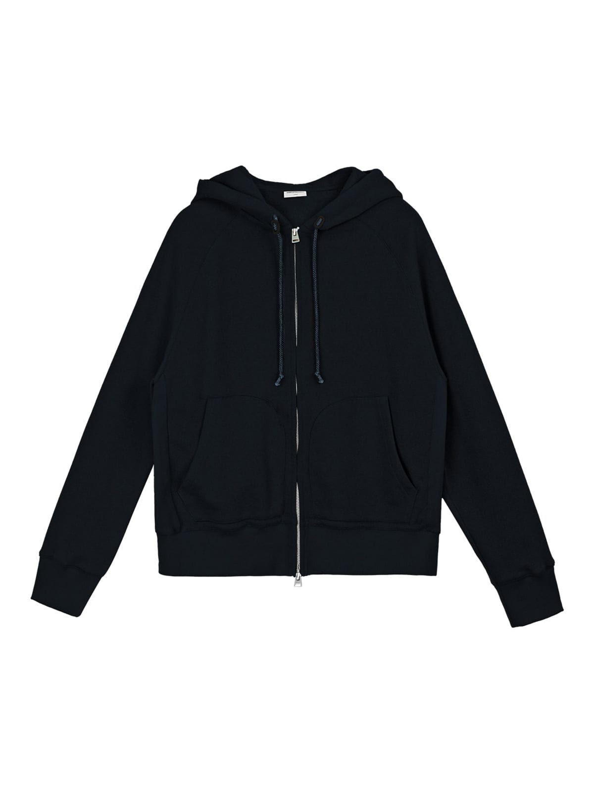 SIMPLE PROJECT Cotton Blend Zip Up Hoodie in Navy Blue
