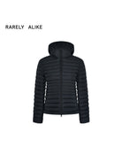 RARELY ALIKE Detachable Hood Duck Down Puffer in Black