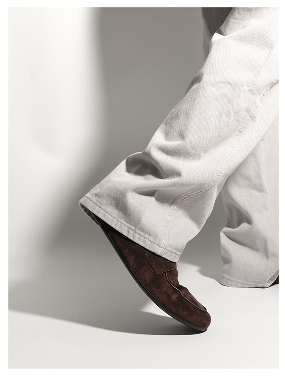 EIX GNOD Calf Leather Slip On Loafers in Brown - On Model