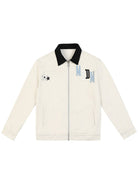MEDM Leather Paneled Cotton Detroit Jacket in Cream