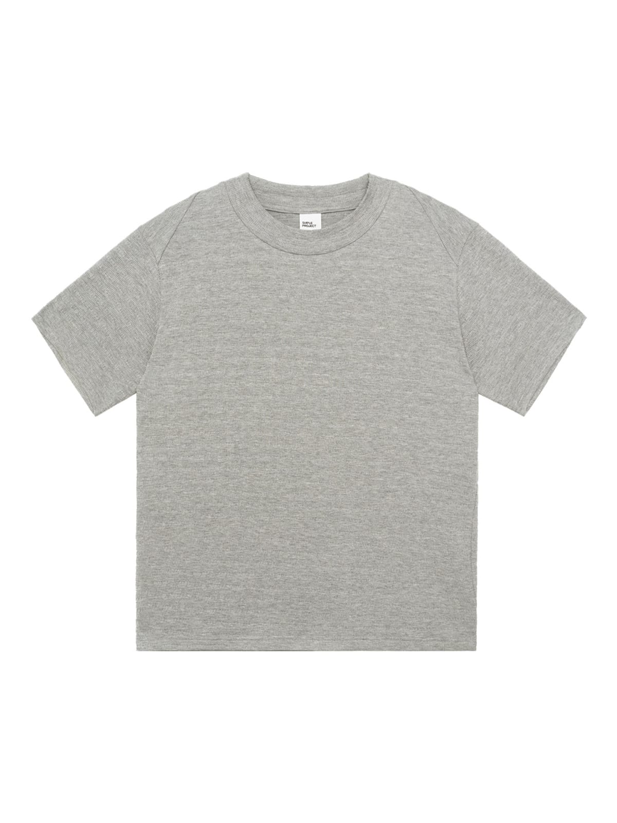 SIMPLE PROJECT Textured Diagonal Paneled T Shirt in Heather Gray