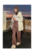 BeerBro Embroidered Script Joggers in Brown - Lifestyle