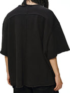 D5ove Heavyweight Boxy Cotton T Shirt in Black - On Model