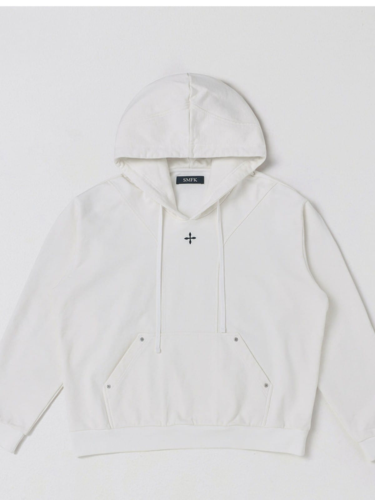 SMFK Cotton Wool Blend Oversized Hoodie in White