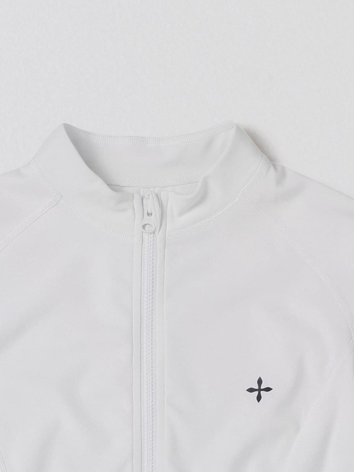 SMFK Zip Up Long Sleeve Active Jacket in White - Detail