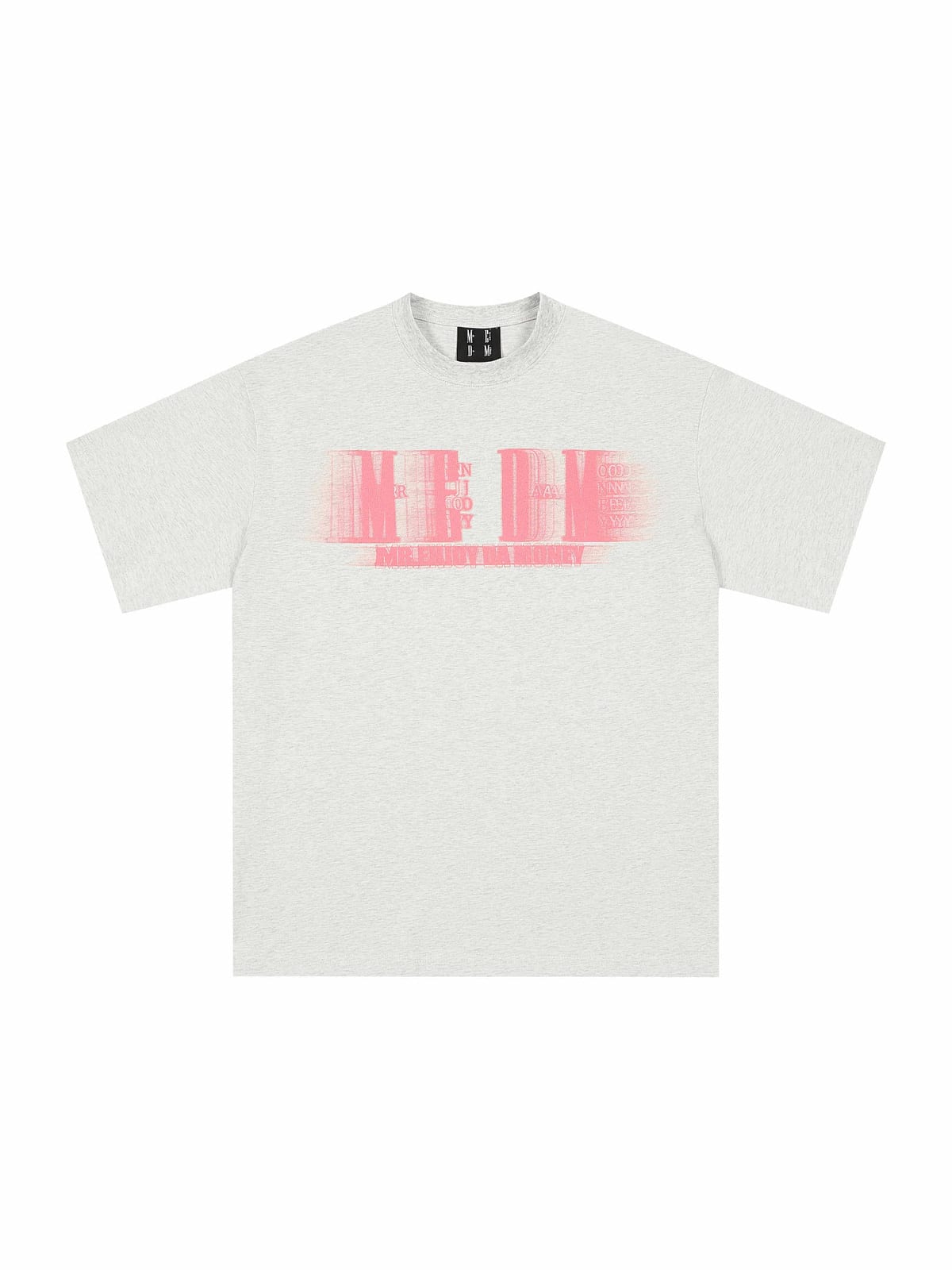 MEDM Glitch Logo Graphic Cotton T Shirt in Gray