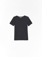 Random Piece Merino Wool U Neck Short Sleeve T Shirt in Gray