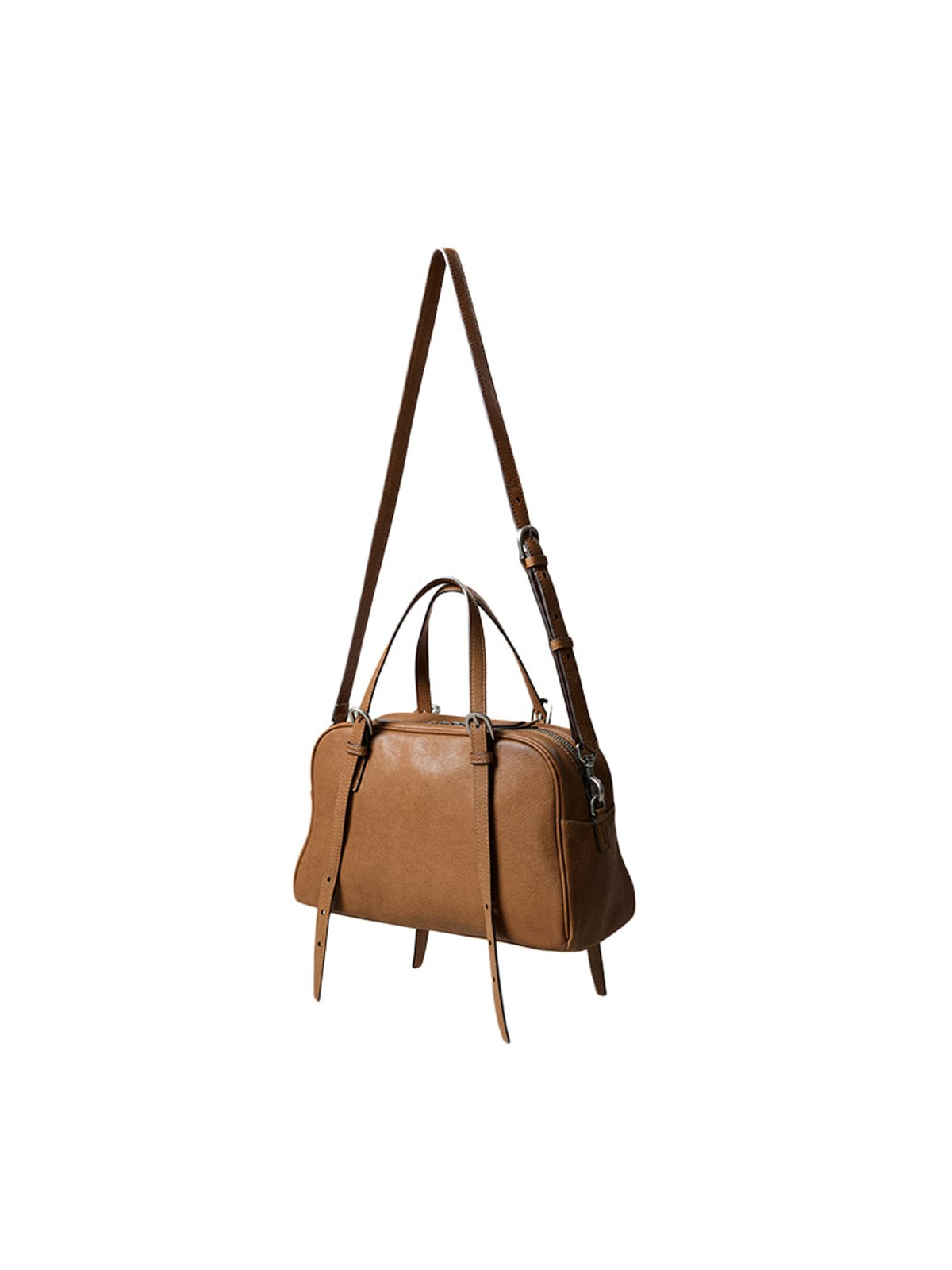 QIUZHEN Vegetable Tanned Kidskin Bowling Bag in Gray