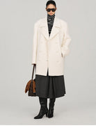 ACSENSE STUDIO Pleated Wool Blend Culottes in Gray - On Female Model