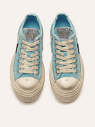 SMFK Distressed Canvas Skate Sneakers in Sky Blue