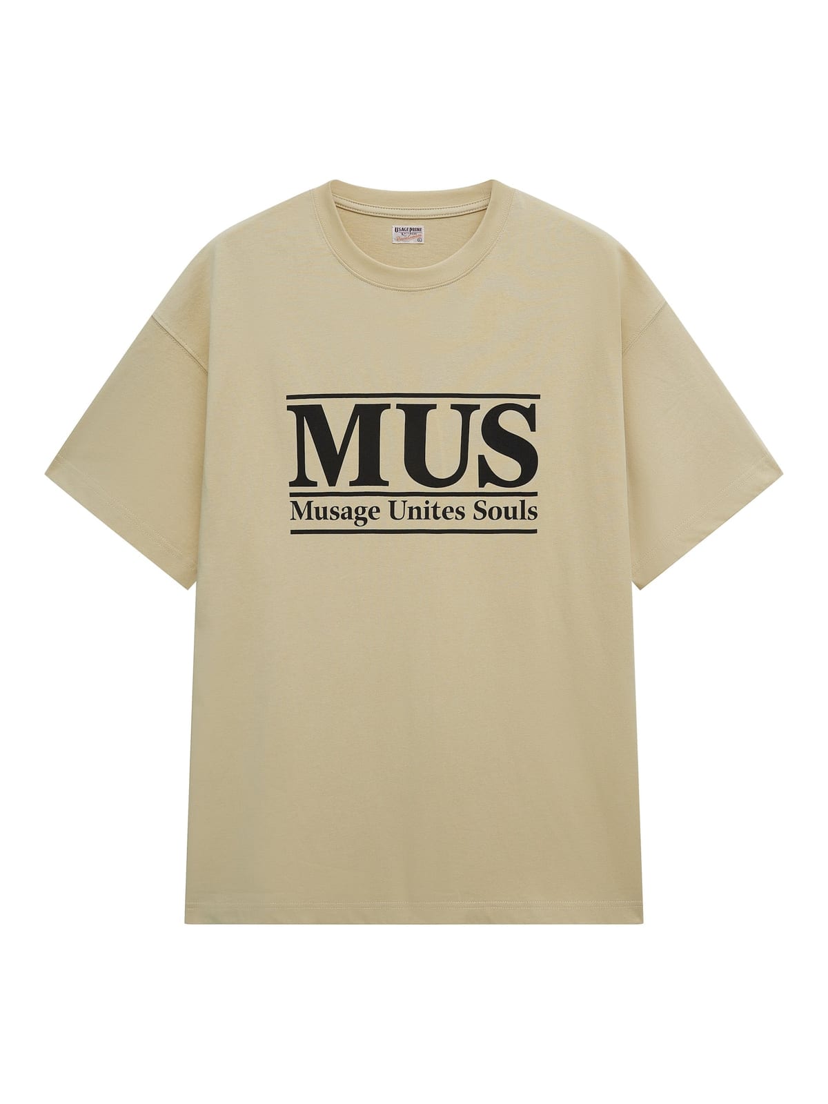 USAGE Heavyweight Graphic Cotton T Shirt in Beige
