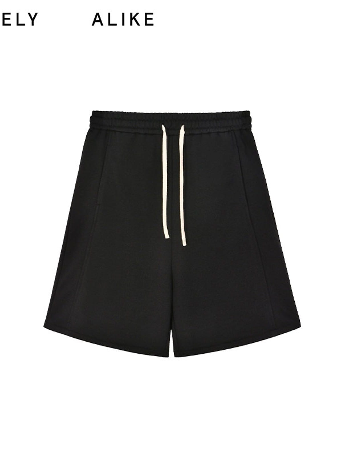 RARELY ALIKE Cotton Drawstring Sweat Shorts in Black