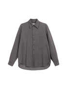 SIMPLE PROJECT Lyocell Cotton Pocket Work Shirt in Gray