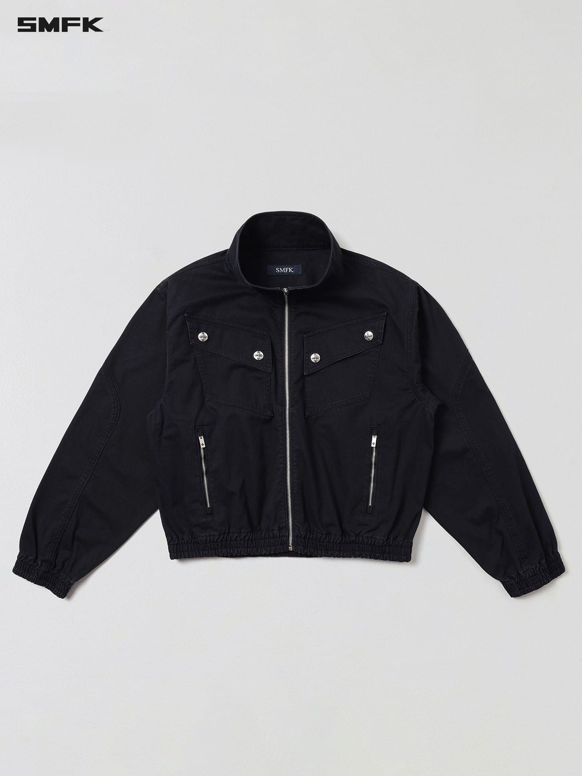 SMFK Cotton Cargo Track Jacket in Black