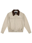MEDM Embroidered Harrington Jacket in Beige