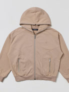 SMFK Cotton Wool Oversized Zip Up Hoodie in Beige