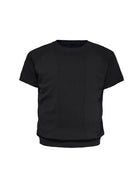 JCAESAR STUDIO Ribbed Ice Silk Raglan T Shirt in Black
