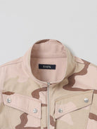 SMFK Camouflage Zip Up Cropped Jacket in Pink - Detail