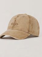 SMFK Distressed Camo Cotton Baseball Cap in Beige