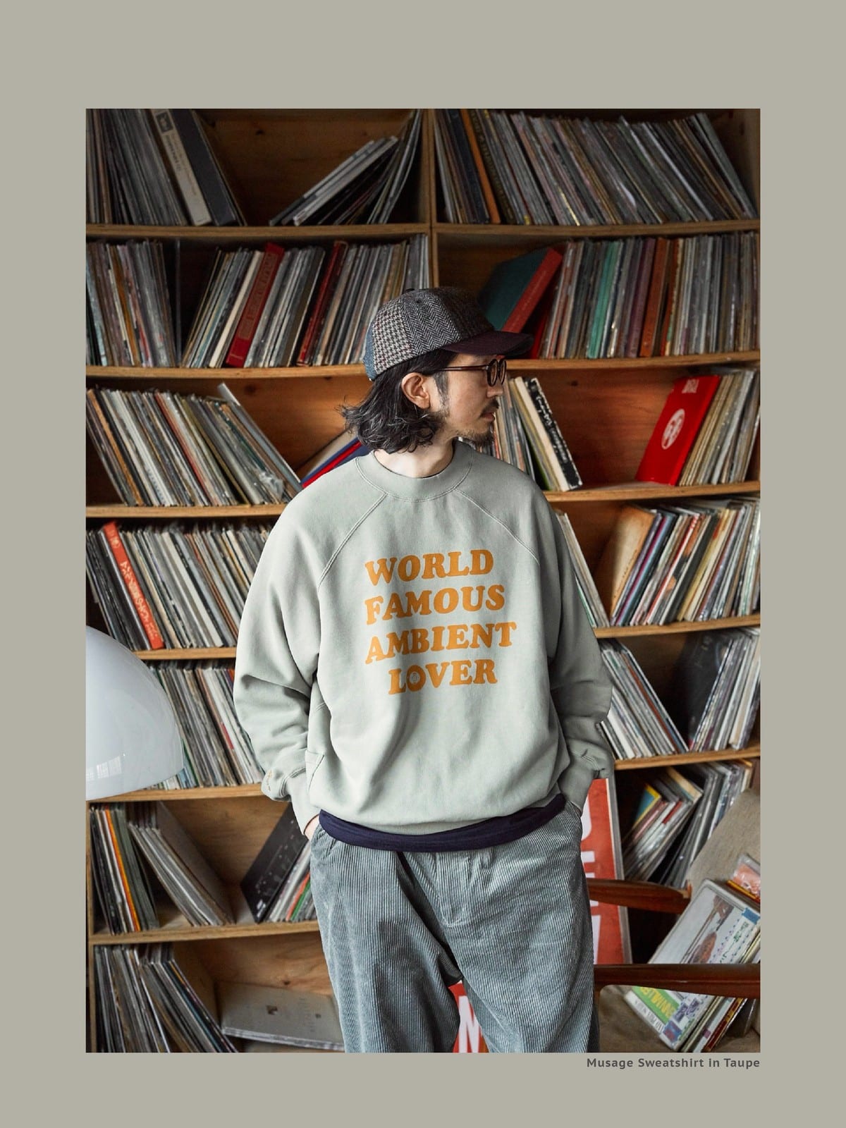 USAGE Heavyweight Raglan Graphic Sweatshirt in Mint - On Male Model