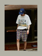 USAGE Canoe Club Graphic Cotton T Shirt in White - On Male Model