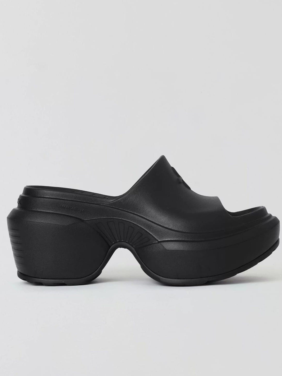 SMFK Molded Platform Slide Sandals in Black
