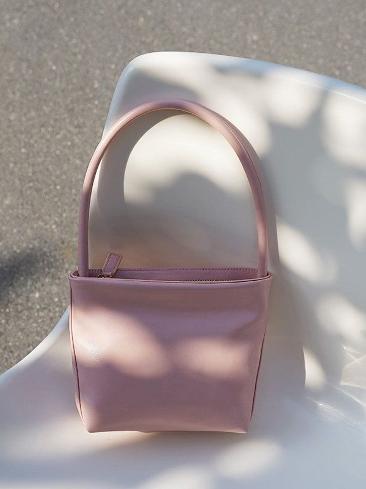 PANLULUPAN Waxed Cowhide Square Shoulder Bag in Pink - Lifestyle