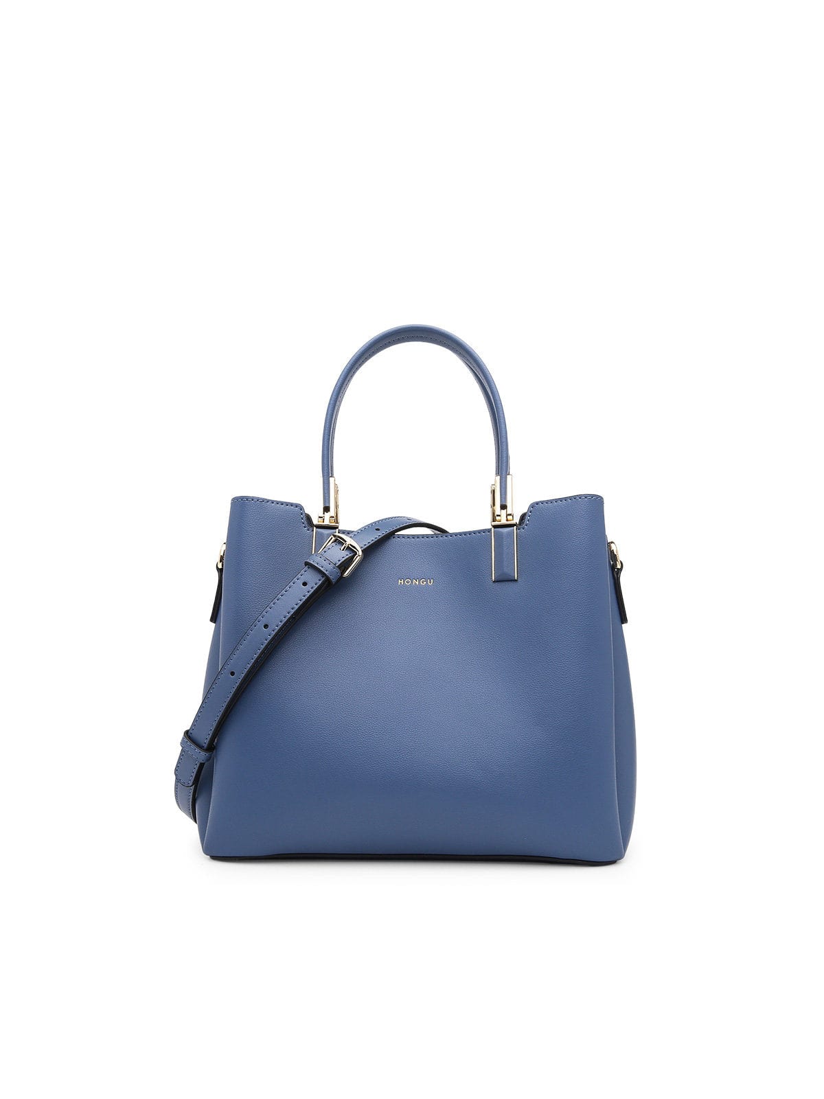 HONGU Split Cowhide Crossbody Handbag in Blue