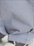MASONPRINCE Wide Leg Inverted Pleat Sweatpants in Purple - On Model