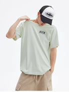 MEDM Cooling Cotton Blend T Shirt in Mint - On Male Model