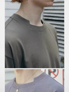 SOD Online Store Deconstructed Panel Cotton T Shirt in Olive - On Male Model