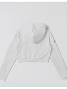 SMFK Cotton Wool Blend Cropped Zip Up Hoodie in White