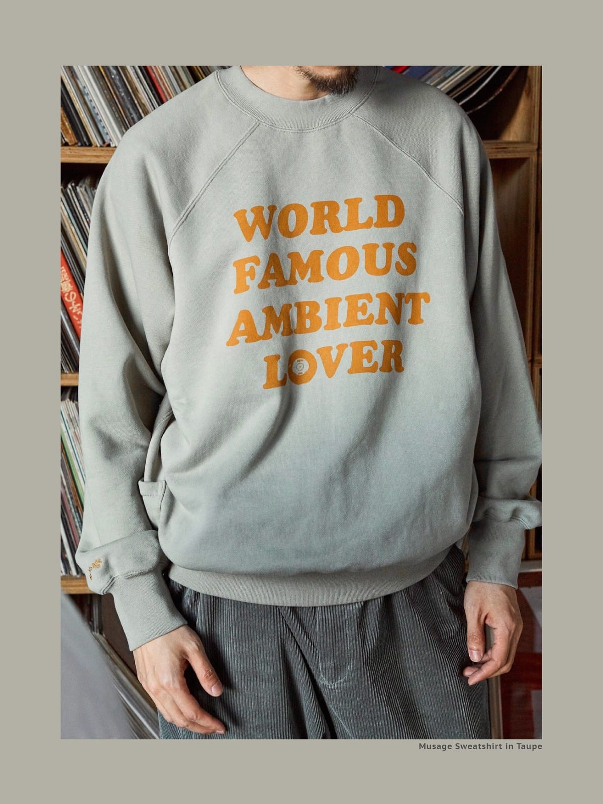 USAGE Heavyweight Raglan Graphic Sweatshirt in Mint - On Male Model