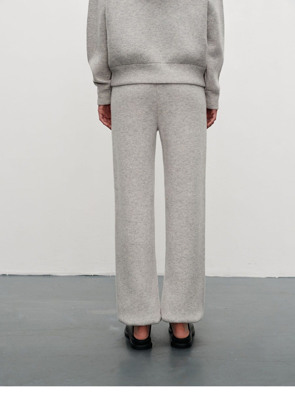 MSBEAST Merino Wool Hoodie Jogger Set in Gray - On Model