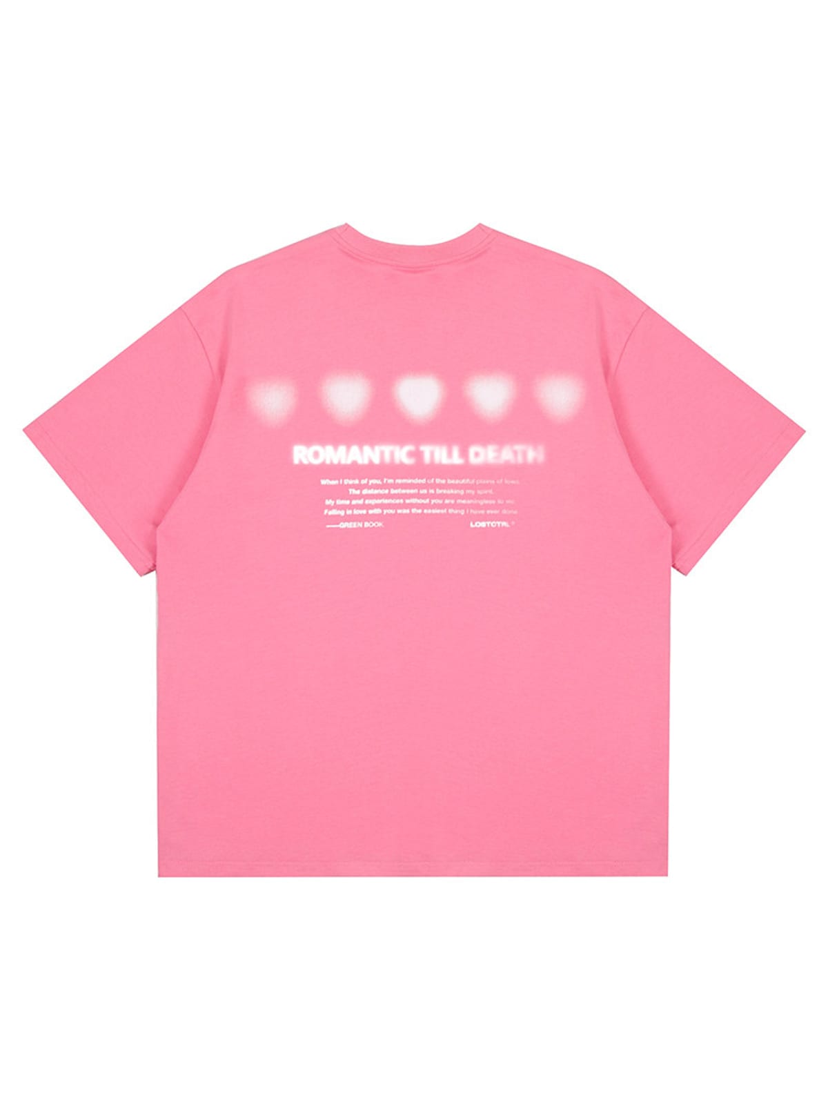 LOSTCTRL Blurred Heart Graphic Cotton T Shirt in Pink