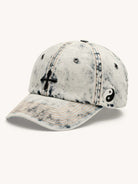 SMFK Distressed Cross Embroidered Baseball Cap in Sky Blue