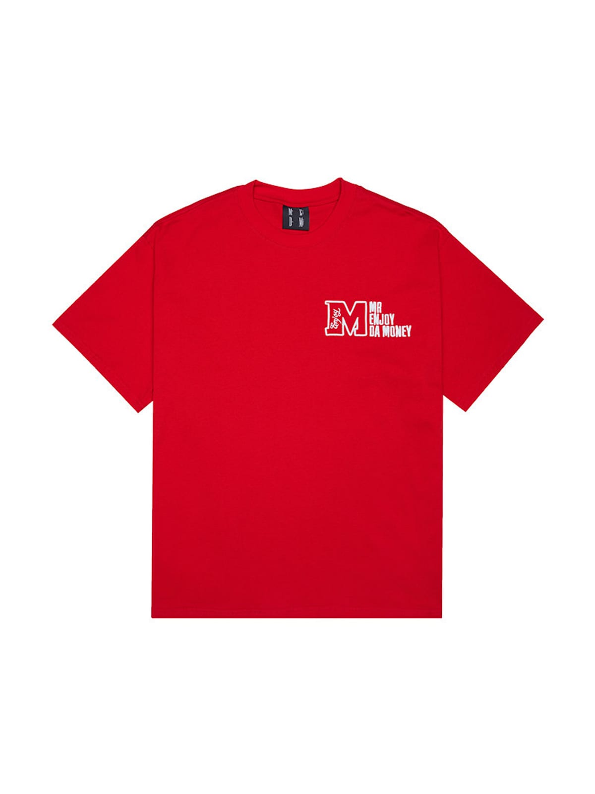 MEDM Half Sleeve Cotton Logo T Shirt in Red