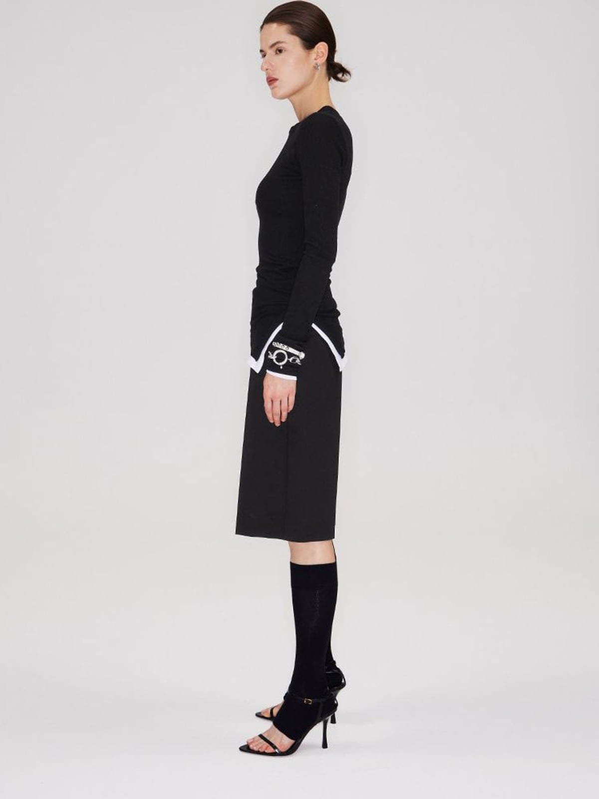 RARELY ALIKE Tailored Bermuda Shorts in Black - On Female Model