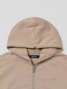 SMFK Cotton Wool Oversized Zip Up Hoodie in Beige - Detail