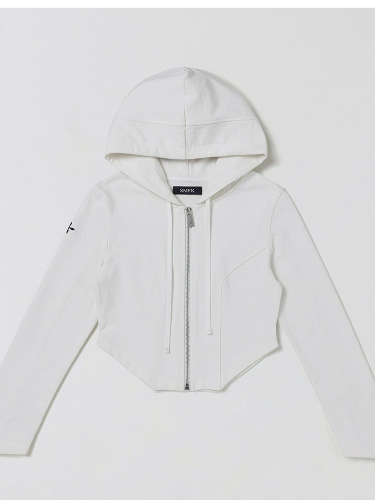 SMFK Cotton Blend Zip Up Hoodie in White