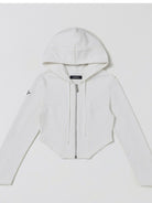 SMFK Cotton Blend Zip Up Hoodie in White