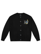 MEDM Floral Embroidered Knit Cardigan in Black