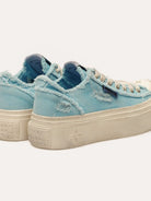 SMFK Distressed Canvas Skate Sneakers in Sky Blue