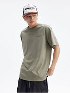 MEDM Cooling Cotton Blend T Shirt in Mint - On Male Model