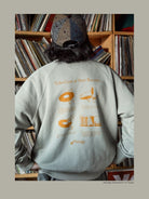 USAGE Heavyweight Raglan Graphic Sweatshirt in Mint - On Model