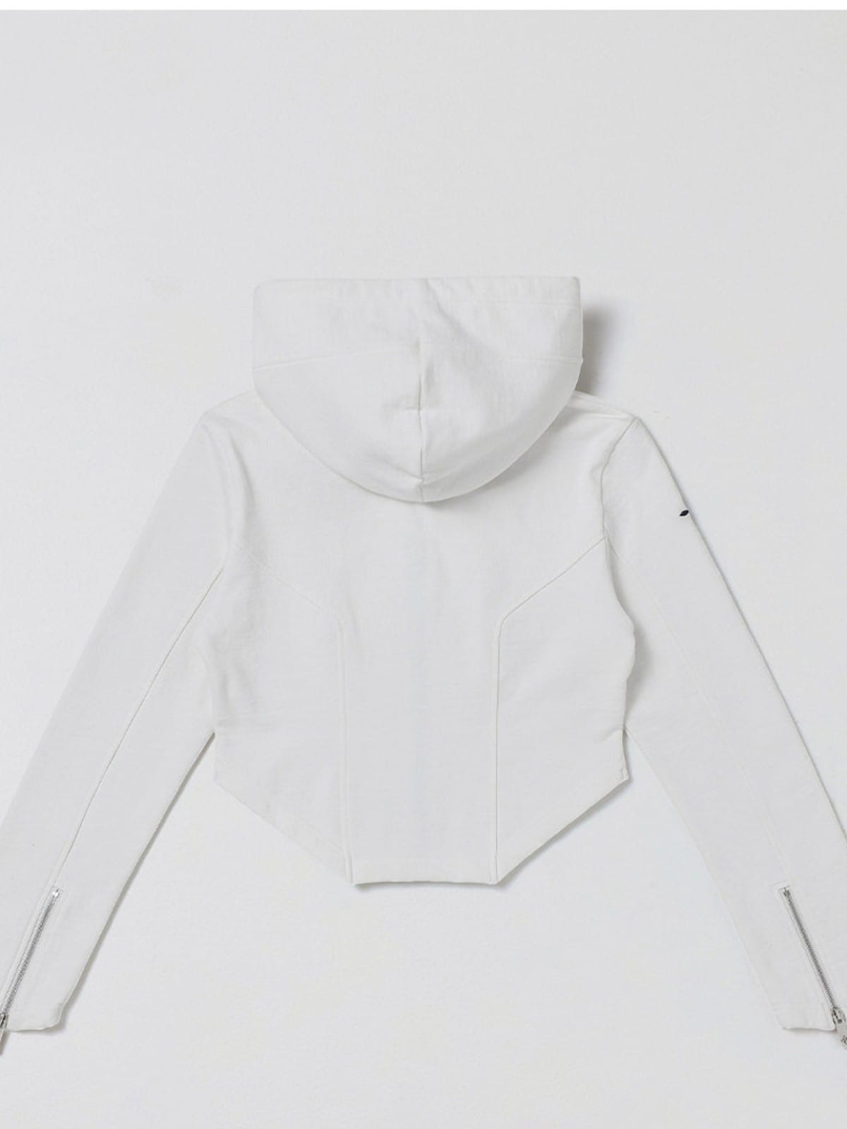 SMFK Cotton Blend Zip Up Hoodie in White