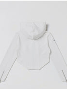 SMFK Cotton Blend Zip Up Hoodie in White