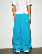 MEDM Polar Fleece Zip Up Hoodie in Sky Blue - On Model