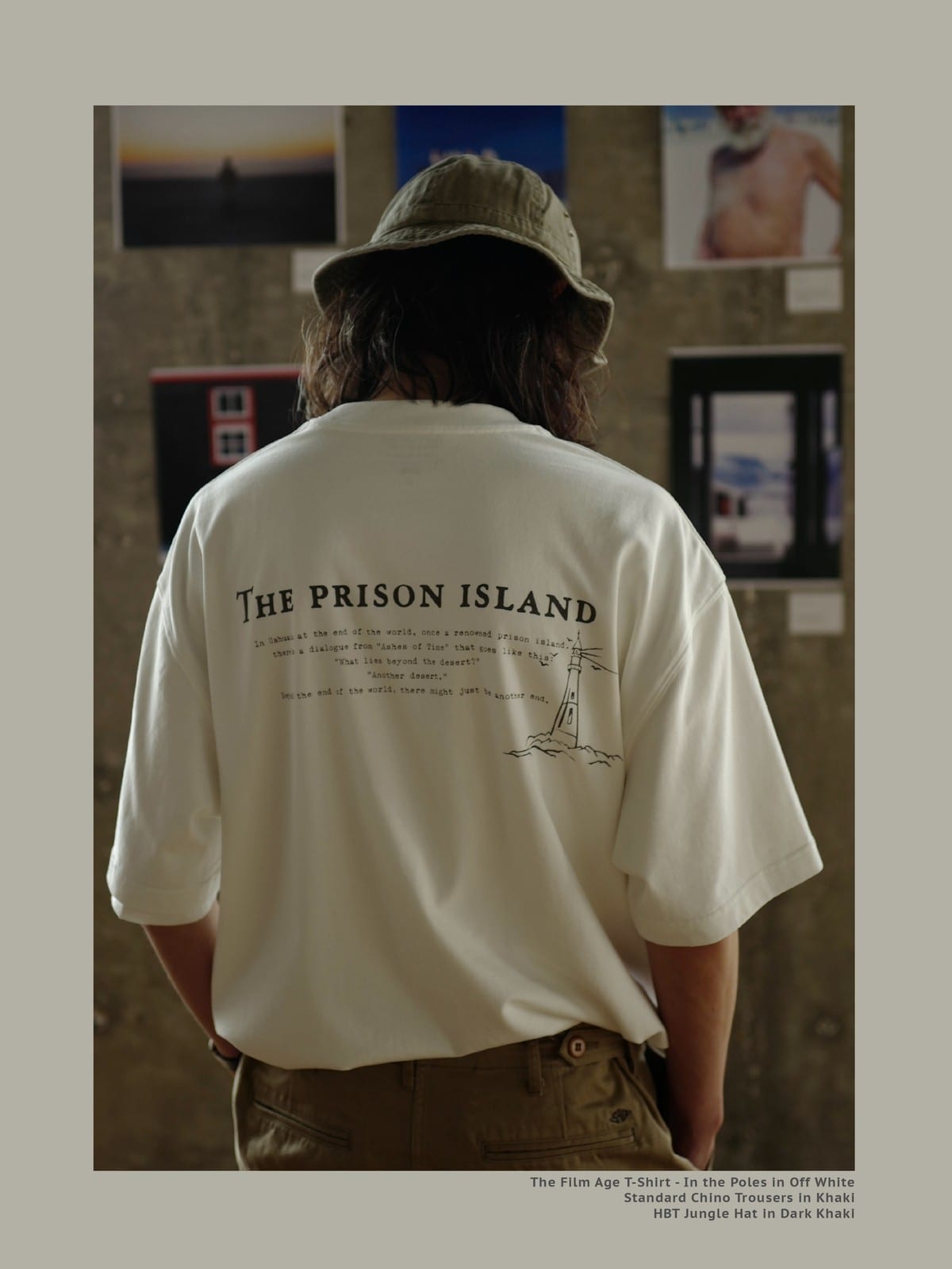 USAGE Air Spun Cotton Graphic T Shirt in White - On Model