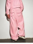 MEDM Lightweight Fleece Drawstring Sweatpants in Pink - On Model